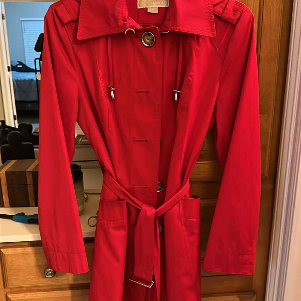 Michael Kors Women's Red Trench Coat